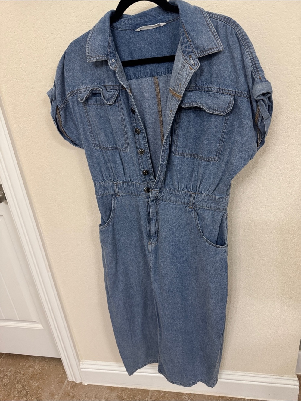 Denim Shirt Dress in Blue - Classic Casual